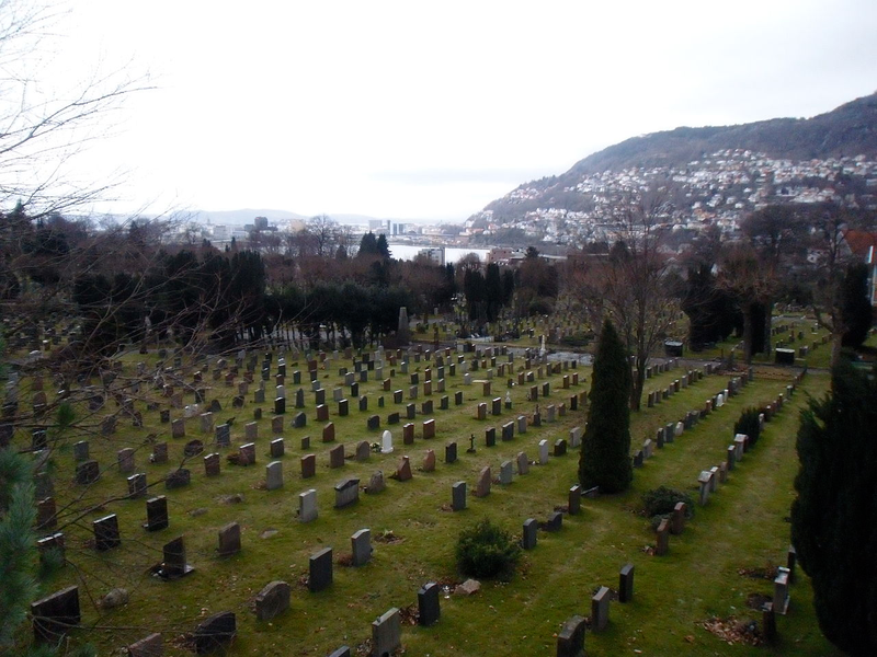 Cementerio Møllendal donde fueron enterrados los restos. Wikimedia Commons